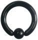 ステンレスボディピアス 8G 内径14mm ボール6mm ブラック (商品画像) ステンレスボディピアス 8G 内径14mm ボール6mm ブラック
